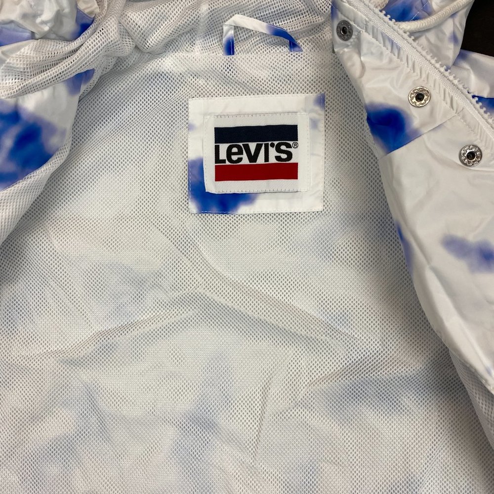 Women's Levi's Lightweight Retro Rain Slicker Jacket - Blue Tie Dye - L - Picture 6 of 7